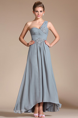 Elegant Grey One Shoulder Evening Dress Elegant Grey One Shoulder Evening Dress