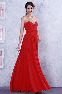 Robe demoiselle d'honneur empire rouge sans bretelle drapés croisés Robe demoiselle d'honneur empire rouge sans bretelle drapés croisés