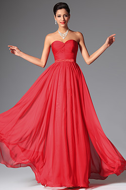 Red Simple Sweetheart Evening Dress Bridesmaid Dress