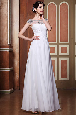 Gorgeous Beaded Top Floor Length Wedding Dress Bridal Gown