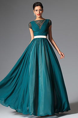 Cap Sleeves Evening Dress Prom Ball Gown