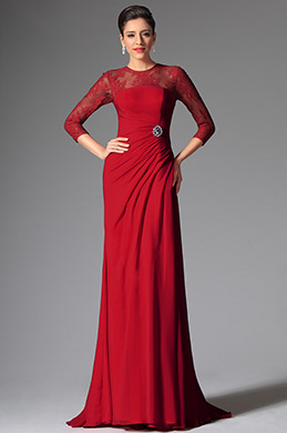 2014 Новое Красное Платье для Матери Невесты с Круглы м Воротником 2014 Новое Красное Платье для Матери Невесты с Круглы м Воротником