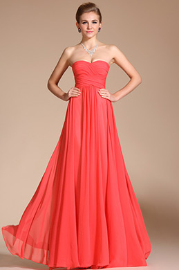 Strapless Pleated Evening Dress Bridesmaid Dress