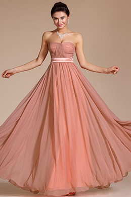 Simple Elegant Strapless Evening Dress Bridesmaid Dress