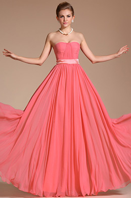 Simple Elegant Strapless Evening Dress Bridesmaid Dress