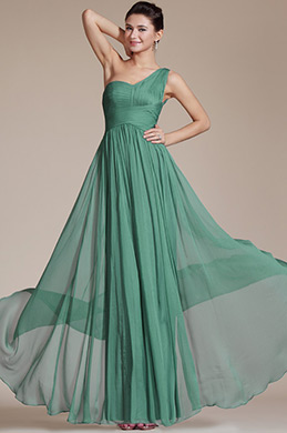 2014 Nouveauté Verte Spécial Seule Bretelle Robe de Soirée/Longue