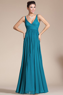 Elegant V-cut Evening Dress Prom Ball Gown