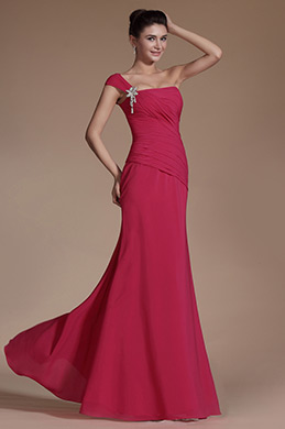 Hot Pink One Shoulder Evening Dress Bridesmaid Dress Hot Pink One Shoulder Evening Dress Bridesmaid Dress