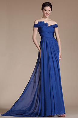 2014 Robe de Soirée/Témoin Longue Bleu Originale