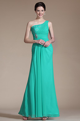 2014 Nouveauté Turquoise Une Epaule Robe de Soirée Robe de Bal