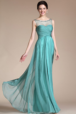 Adorable Turquoise Round neckline Evening Gown Adorable Turquoise Round neckline Evening Gown