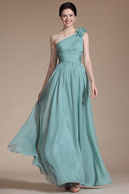 2014 Nouveauté Elegant Une Bretelle Fleurs Robe de Soirée/Bal