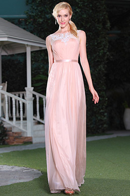 Sleeveless A-line Pink Evening Dress Bridesmaid Dress Sleeveless A-line Pink Evening Dress Bridesmaid Dress