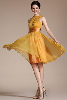 2014 Nouveauté Romantique Plissé Courte Robe de Cocktail