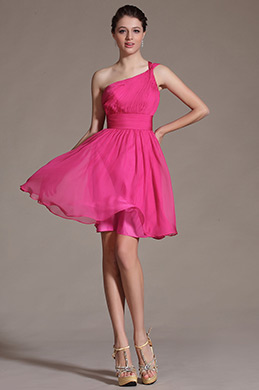 2004 Novedad Rosa Un hombro Vestido de cóctel/dama