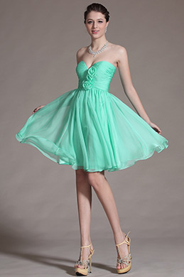 2014 Neu Türkis Süß Herz Ausschnitt Brautjungerkleid