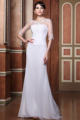 Robe de mariée dentelle élégante à manches mi-longues Robe de mariée dentelle élégante à manches mi-longues