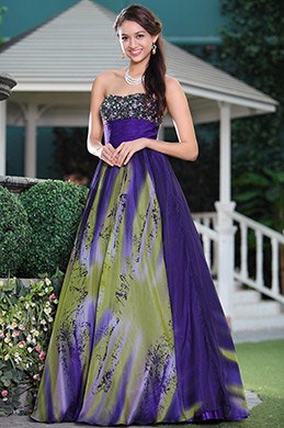 Благородное Декольте с Бисерами A-силуэт Юбка с Принтом Выпускное Платье Платье на Пати Благородное Декольте с Бисерами A-силуэт Юбка с Принтом Выпускное Платье Платье на Пати