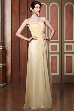 Simple Strapless A-line Lace Applique Evening Dress Simple Strapless A-line Lace Applique Evening Dress