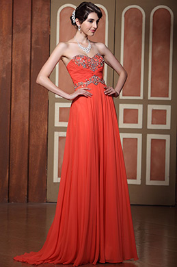 Robe de soriée élégante corail empire décolleté coeur Robe de soriée élégante corail empire décolleté coeur