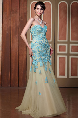 Gorgeous Strapless Lace Applique Prom Gown Graduation Ball Dress Gorgeous Strapless Lace Applique Prom Gown Graduation Ball Dress