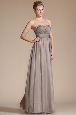 Strapless Beaded Sweetheart Evening Dress Bridesmaid Dress