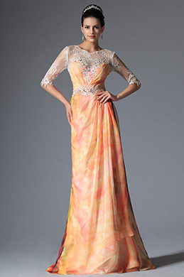 Illusion Schier Top Spitze Halbarm Gedruckte Kleid Abendkleid Ballkleid Illusion Schier Top Spitze Halbarm Gedruckte Kleid Abendkleid Ballkleid