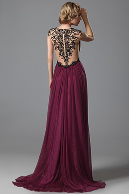 V-Ausschnitt Zarten Stickerei Abendkleid