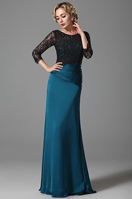 Elegant Brautmutter Kleid mit schwarz Spitze Oben