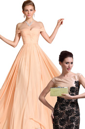 Fabulous Sweetheart Evening Dress Bridesmaid Dress+Golden Handbag Set