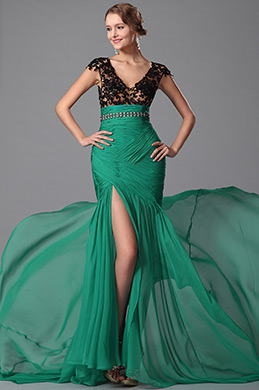 Wunderbare Schwarz Spitze Gefaltet Abendkleid Formal Kleid