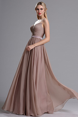 Rosy Brown Sweetheart Neckline Ruched Bridesmaid Dress