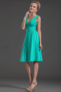 V Neck Short Bridesmaid Dress Party
