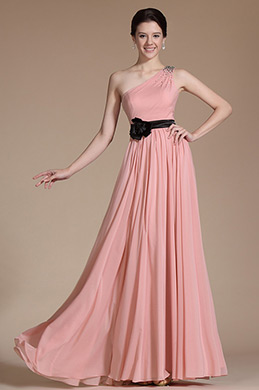 Graceful One Shoulder A-line Evening Gown