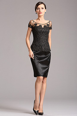 Bateau Neck Black Mother of the Bride Dress Bateau Neck Black Mother of the Bride Dress