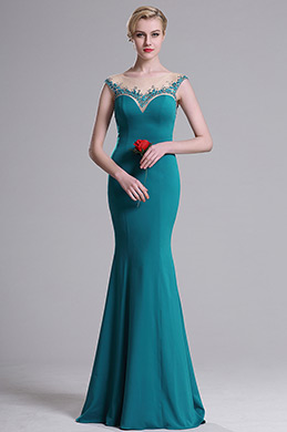 Illusion Neckline Sweetheart Mermaid Prom Evening Gown
