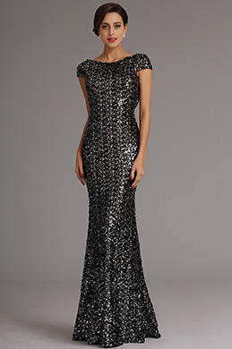 Stunning Dark Silver Sequin Formal Dress Evening Dress