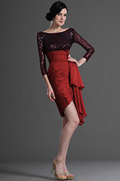 Sequin Burgundy Cocktail Dress Party Dress