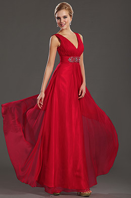 Sexy Red V-cut Formal Evening Dress