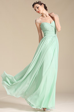 Verde Vestido de Dama de Honor Corte Corazón