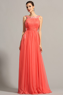 Sparkled Halter Coral Formal Dress Evening Dress