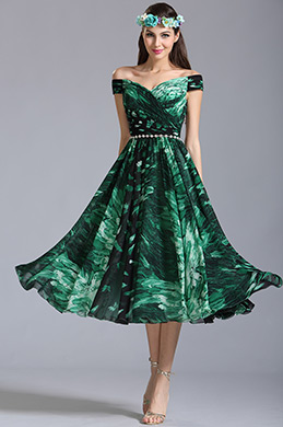 robe de cocktail midi verte imprimé rétro-chic robe de cocktail midi verte imprimé rétro-chic