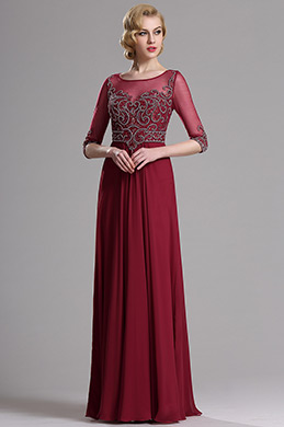 Elegant Halbarm Abschlussball Abendkleid