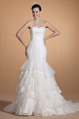 Fabulous Sweetheart Beadings Mermaid Wedding Gown