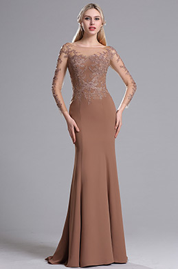 Вечернее Платье в Пол с Длинными Рукавами Вечернее Платье в Пол с Длинными Рукавами