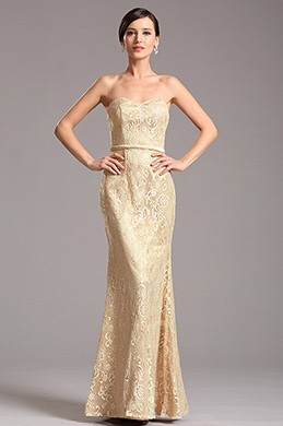 Trägerlos Süß Herz Spitze Brautjungfer Kleid Trägerlos Süß Herz Spitze Brautjungfer Kleid