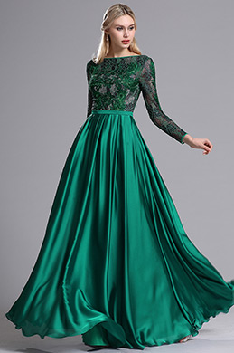 Turquoise Lace Appliques Pleated Prom Evening Dress