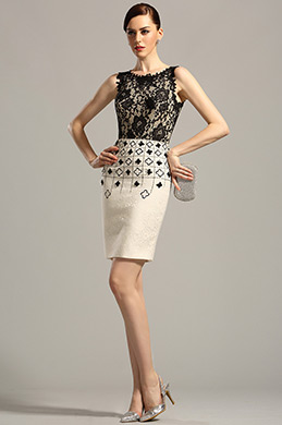 Stylish Sleeveless Short Black Cocktail Dress Day Dress