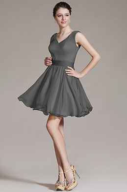 V Cut Grey Bridesmaid Dress Party Dress V Cut Grey Bridesmaid Dress Party Dress