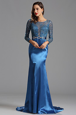 Long Sleeves Blue Sequin Formal Dress Evening Dress Long Sleeves Blue Sequin Formal Dress Evening Dress